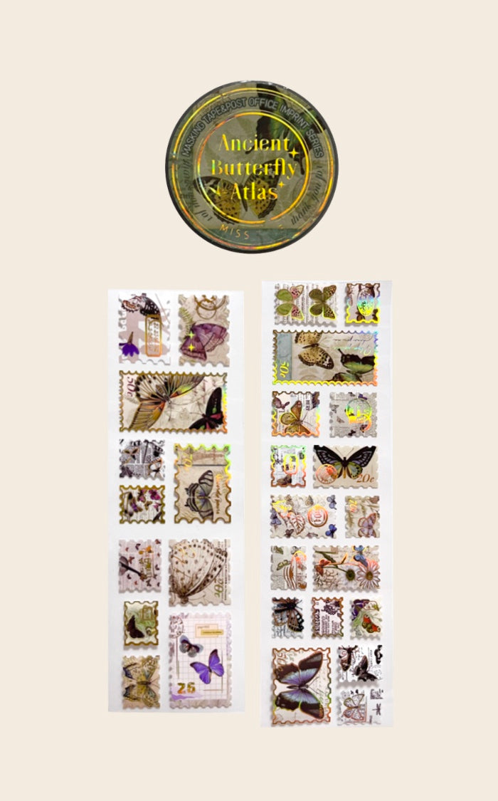 Ancient Butterfly Atlas Washi Tape Sticker