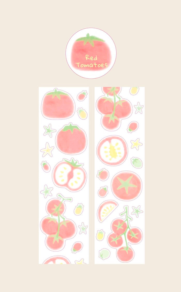 Red Tomatoes Washi Tape Sticker