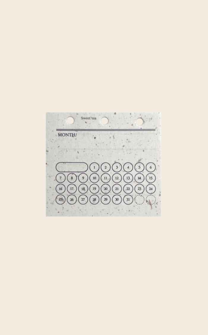 Month Mark Card Insert_Oat Grey Confetti